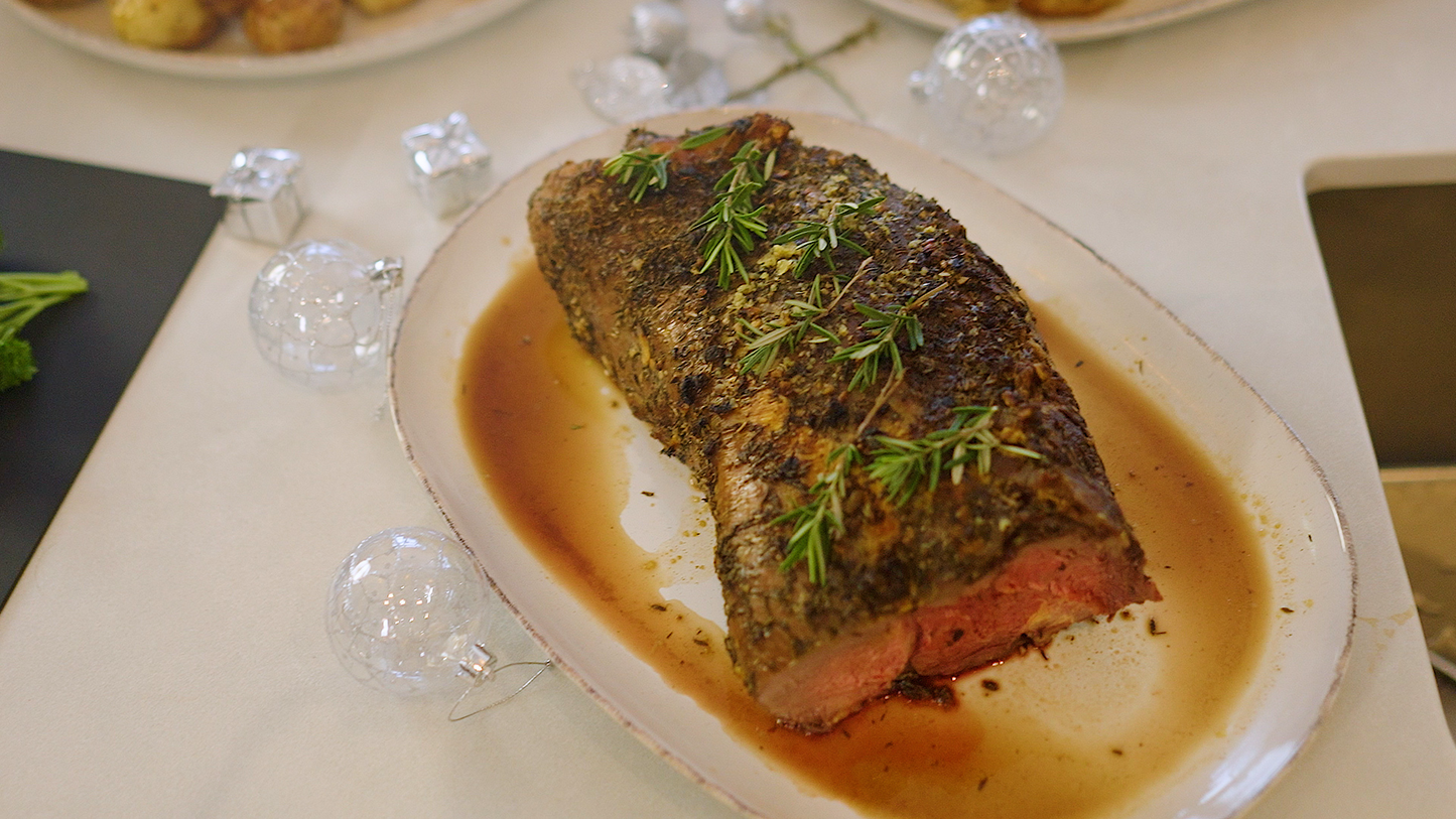 Magills roasted beef rib eye with garlic and thyme rub